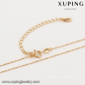 43844 Xuping venta caliente barata simple cadena de oro collar moda oro plateado collar de joyería